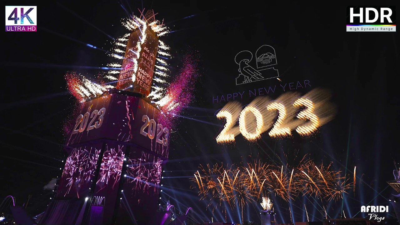ABU DHABI 2023 New year Fireworks of 40 mins world Guinness Record