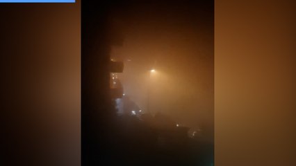 Napoli avvolta nella nebbia  dopo i fuochi d'artificio di Capodanno