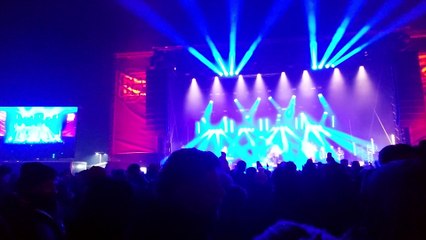 Countdown and fireworks at the Red Hot Highland Fling