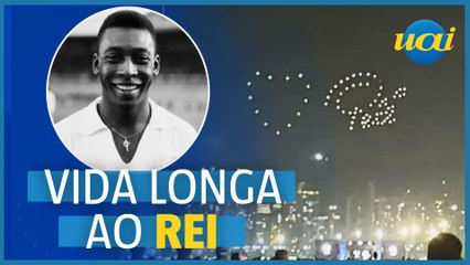 Prefeitura de Santos homenageia Pelé com show de drones