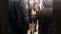Metroda ilginç olay! Kafası sıkışan kadını itfaiye kurtardı