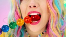 RAINBOW FOOD CHALLENGE Eating Everything Only In 1 Color For 24 Hours By 123 GO! FOOD
