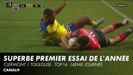 Superbe essai qui lance parfaitement l'année - Clermont / Toulouse - TOP 14 - 14ème journée