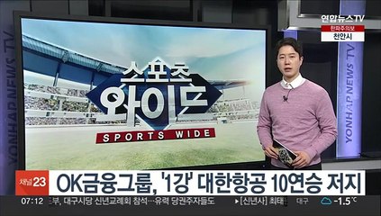 OK금융그룹, '1강' 대한항공 10연승 저지