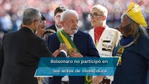 Líderes de minorías entregan banda presidencial a Lula da Silva