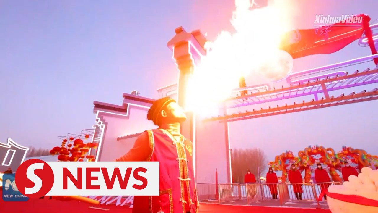 Ice ball-themed park opens in NE China