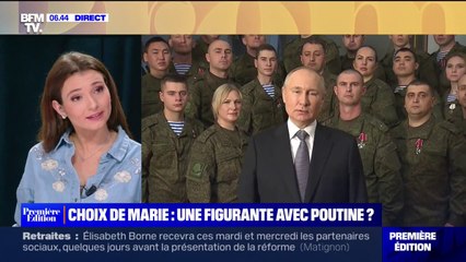 Poutine accusé d'avoir ses vœux du Nouvel An devant des figurants