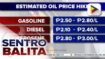 P2-P3 na taas-presyo sa mga produktong petrolyo, ipatutupad bukas