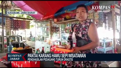 Download Video: Pantai Karang Hawu Sepi Wisatawan, Pedagang Keluhkan Omzet