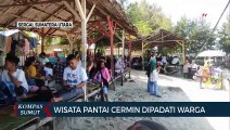 Objek Wisata Pantai Cermin di Kabupaten Serdang Bedagai Ramai Pengunjung