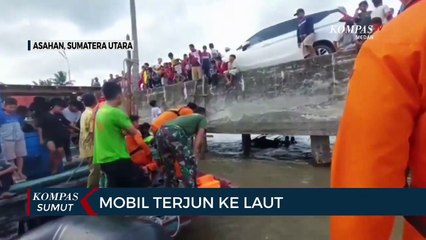 Mobil Rombongan Wisatawan Terjun ke Laut di Asahan
