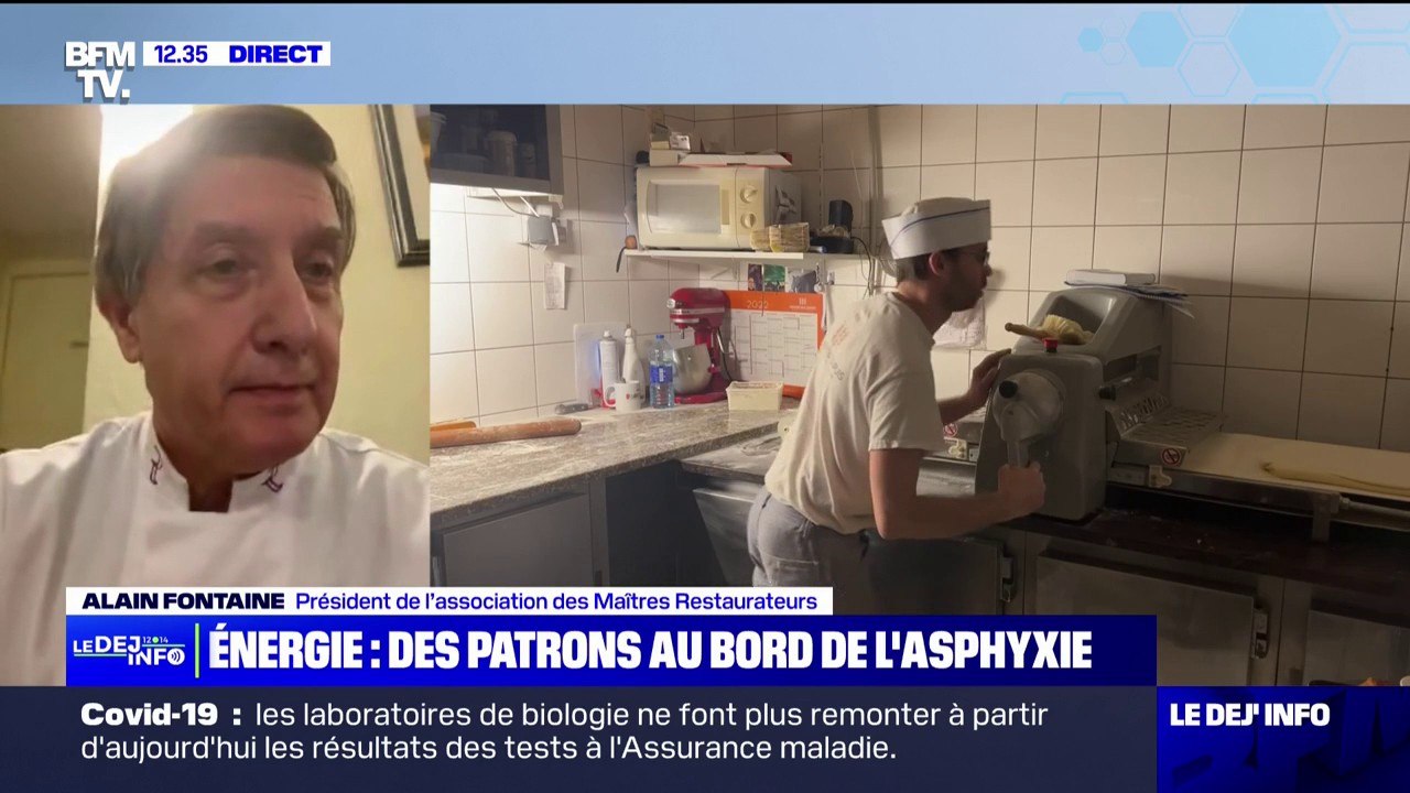 Coût de l'énergie: "On a des inquiétudes pour 80% des restaurateurs", alerte Alain Fontaine, président de l'association des Maîtres Restaurateurs