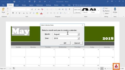 Creating a Calendar in Microsoft Word
