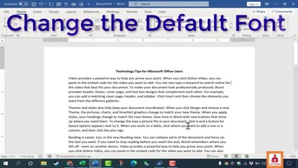 Change the Default Font for All Word Docs