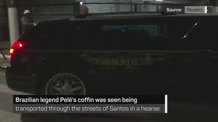 Pelé's coffin arrives at Vila Belmiro Stadium