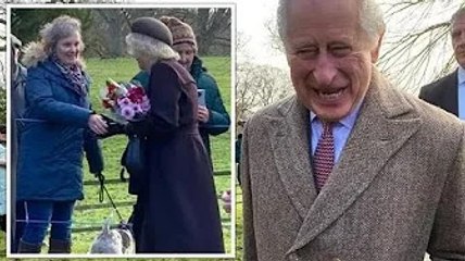 Jolly King Charles et Camilla de bonne humeur alors qu'ils sortent pour le service du Nouvel An