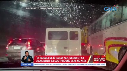 'Di bababa sa 10 sasakyan, sangkot sa 2 aksidente sa southbound lane ng NLEX | UB