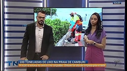 100 toneladas de lixo são recolhidos após a virada em Vitória