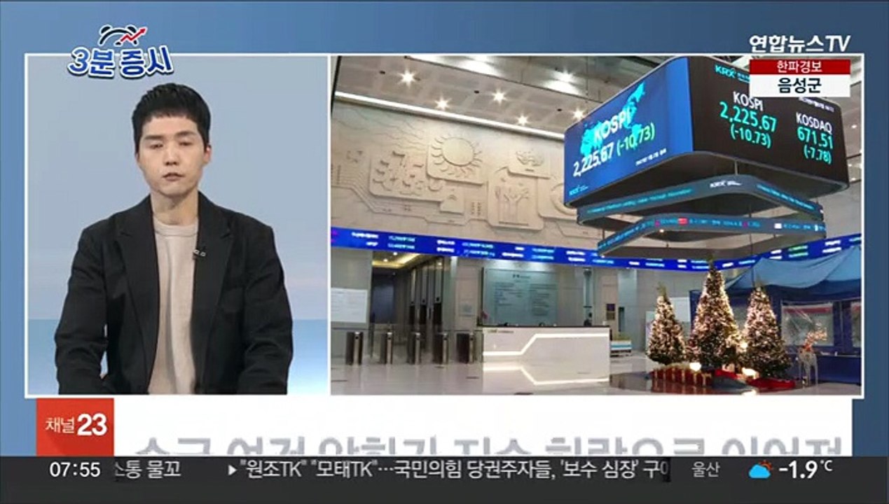[3분증시] 새해 첫 코스피, 0.48% 하락 마감 外