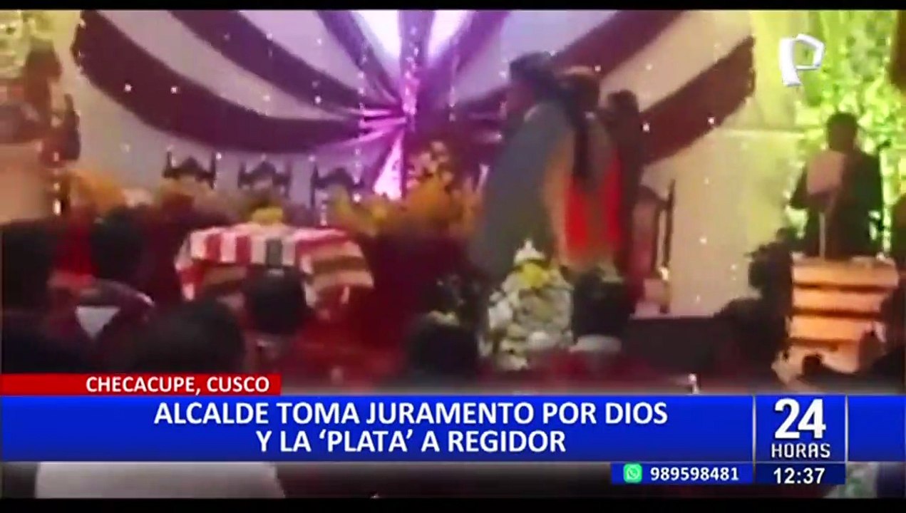 "Por dios y por la plata": Alcalde en Cusco juramenta a sus regidores y comete blooper