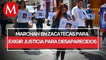 Realizan marcha para exigir la aparición de los 4 jóvenes desaparecidos en Zacatecas