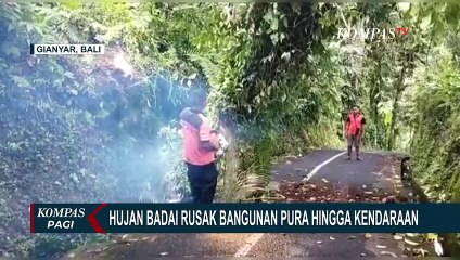 Hujan Badai Melanda Wilayah Gianyar Bali, Sejumlah Bangunan Pura Hingga Kendaraan Rusak!