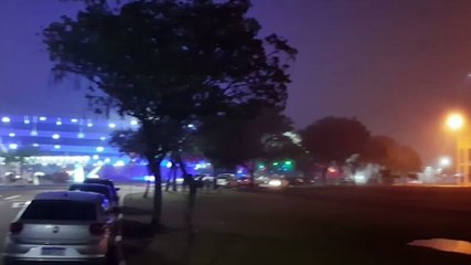 Neblina toma conta do Centro de Cascavel, veja imagens