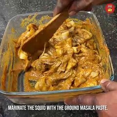 Squid Pepper Fry Recipe.(IN the description)