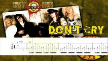 GUNS N' ROSES - DON'T CRY Guitar Tab | Guitar Cover | Karaoke | Tutorial Guitar | Lesson | Instrumental | No Vocal