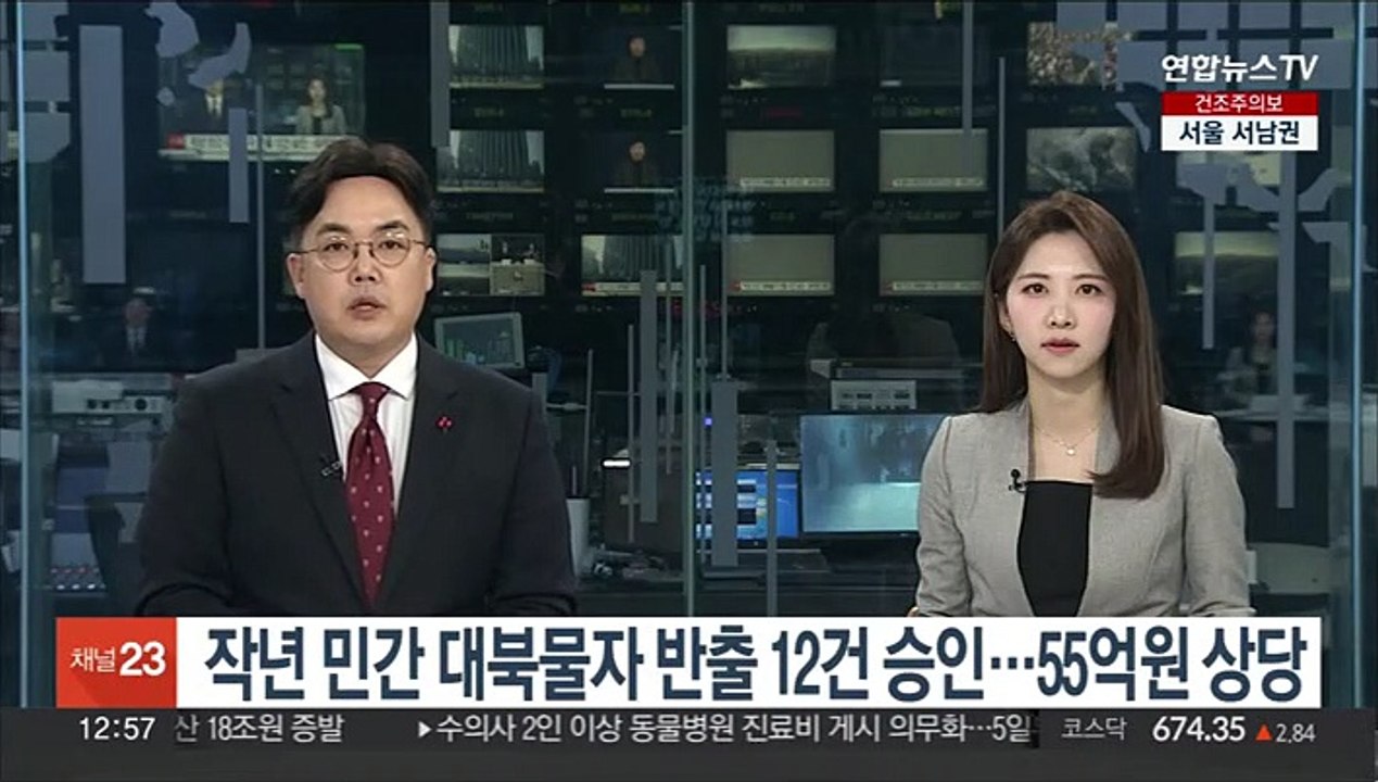 작년 민간 대북물자 반출 12건 승인…55억원 상당