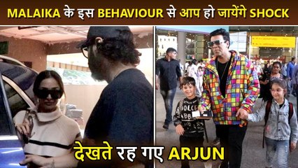 Malaika Arora IGNORES Elderly Woman, Returns Mumbai With Arjun, Karan Poses With Kids