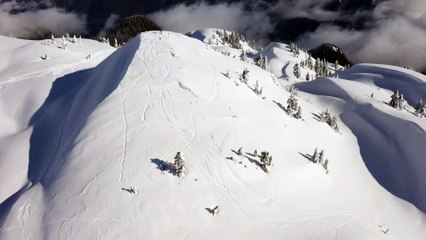 Person practicing snowboarding