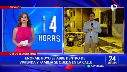 El Agustino: familia se queda en la calle luego de que un enorme hoyo se abriera dentro de su vivienda