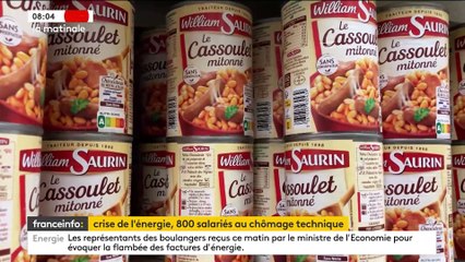 Energie: Le groupe agroalimentaire Cofigeo (William Saurin, Garbit, Panzani) qui a interrompu la production sur ses quatre principaux sites, espère que cet arrêt "ne dépassera pas un mois" - VIDEO
