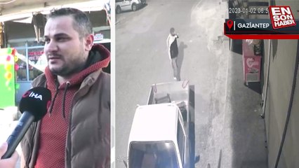 Gaziantep'te marketten ekmek çalan hırsızlar kamerada