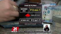 Bahagyang lumobo sa P13.644-T ang utang ng Pilipinas nitong Nobyembre 2022, ayon sa Bureau of Treasury | 24 Oras