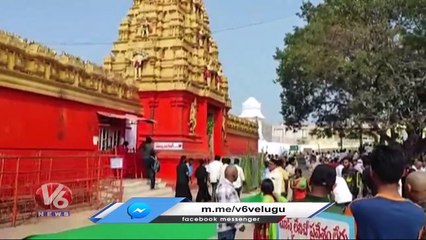 Pocharam Srinivas Reddy Visit To Kondagattu Temple, Public Waits In Line For Hours | V6 News