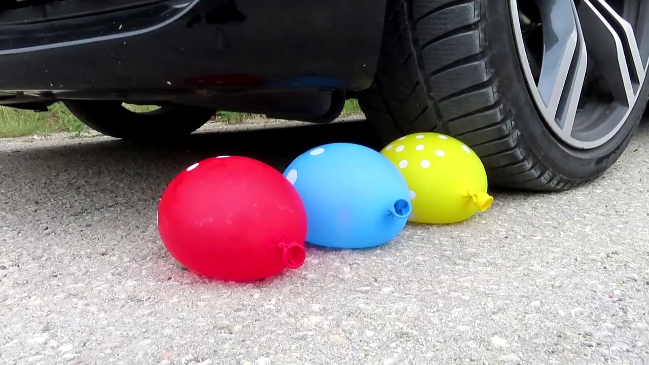 Crushing Crunchy & Soft Things by Car! EXPERIMENT CAR vs WATER SMILE BALLOONS