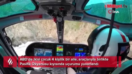 ABD’de uçuruma yuvarlanan arabadan mucize kurtuluş