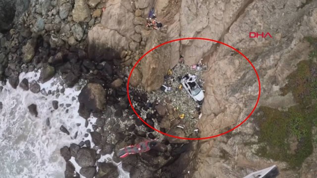 ABD'de uçuruma yuvarlanan arabadan mucize kurtuluş