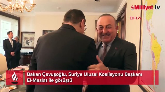 Bakan Çavuşoğlu, Suriye Ulusal Koalisyonu Başkanı El-Maslat ile görüştü