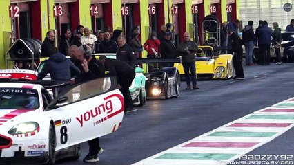 Riley - Scott Mk III C LMP900 Racing on Track Close Ups- Accelerations - Brutal V8 Sound-