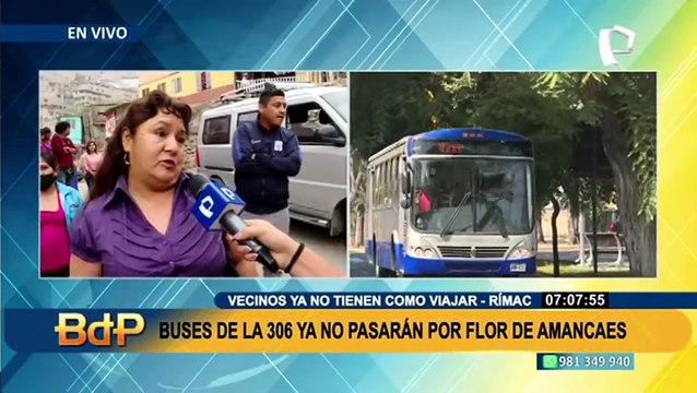 Rímac: buses del corredor azul 306 ya no pasarán por Flor de Amancaes