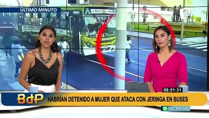 Mujer que ataca con jeringa: habrían detenido a fémina que inyectó líquido a pasajeros de buses