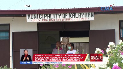Ilang taga-COMELEC, pupunta sa Kalayaan Island sa Palawan para magparehistro ng mga botante | UB