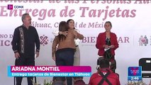 Ariadna Montiel entrega tarjetas del Bienestar en Tláhuac