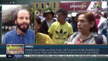 En Perú agentes policiales desalojan a acampantes en la Plaza Manco Capac