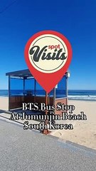 BTS Bus Stop at Jumunjin Beach, South Korea