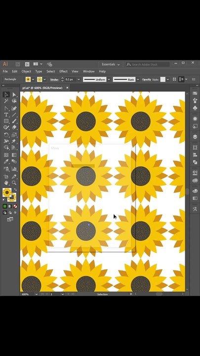 How to draw a seamless sunflower pattern