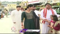 Table Tennis Player Naina Jaiswal Visits Tirumala Temple _ V6 News